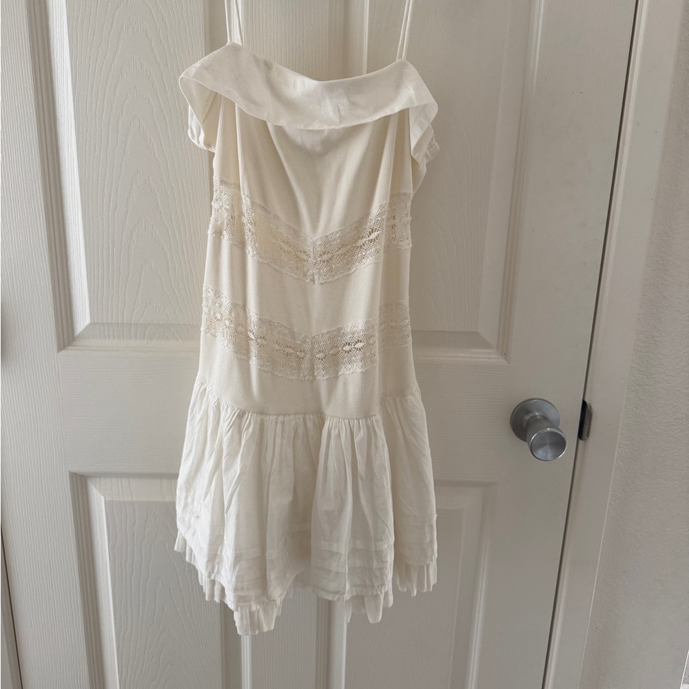 Free People Cream Mini Dress